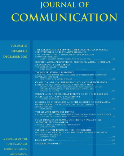 Journal of Communication Publication Cover