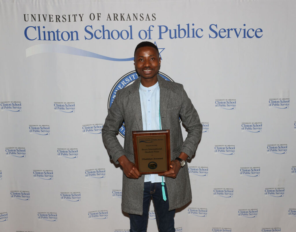 Oladotun Awosusi was recognized with the 2026 Bruce International Student Prize Award.